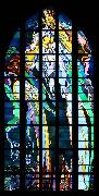 Stanislaw Wyspianski Stained glass window in Franciscan Church, designed by Wyspiaeski oil painting on canvas